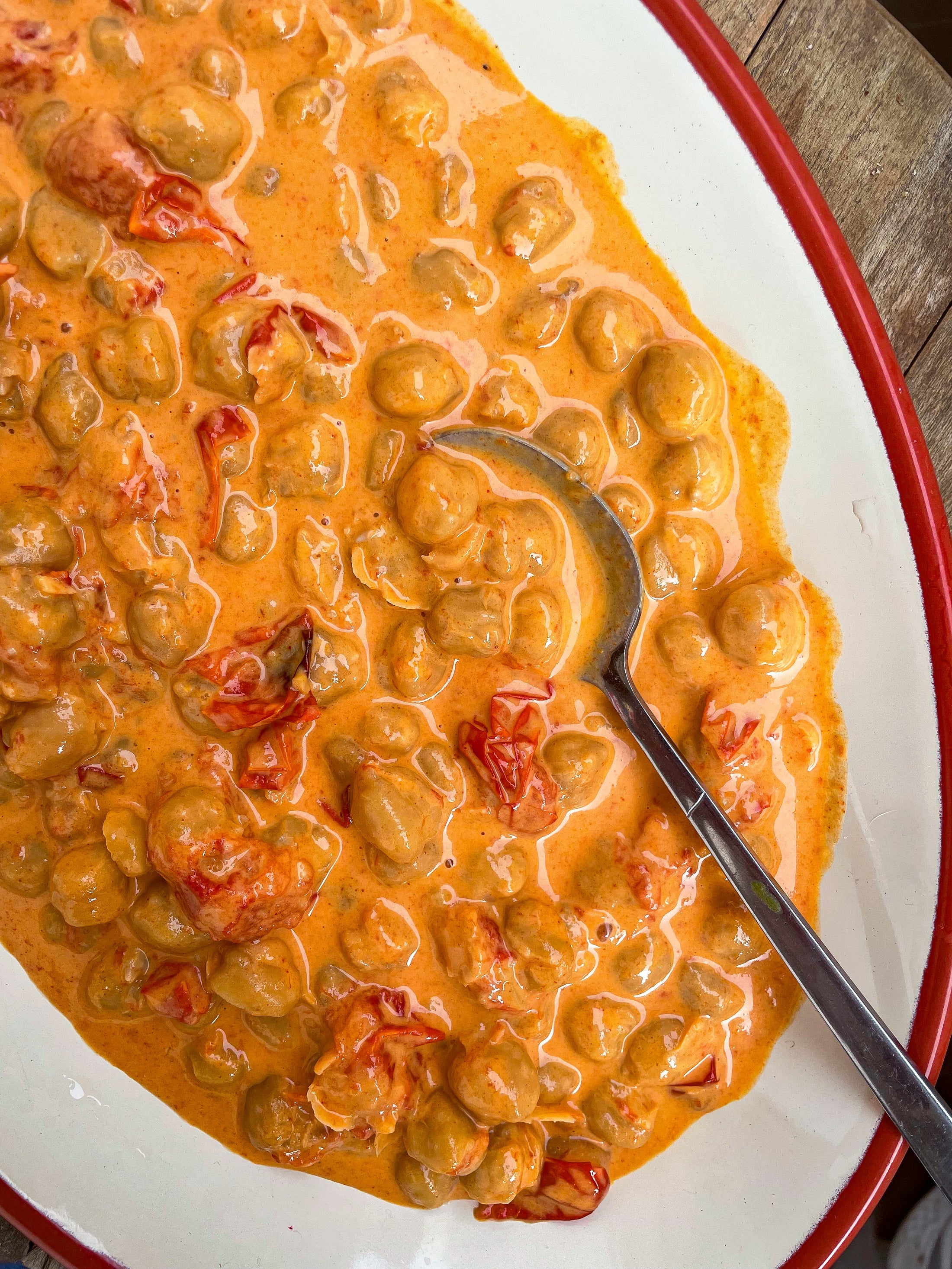 Tomato + Gochujang Cream Chickpeas