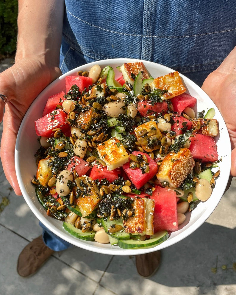 bean-recipe-sizzling-sesame-halloumi-watermelon-butter-bean-salad-boldbeanco   bean-recipe-sizzling-sesame-halloumi-watermelon-butter-bean-salad-boldbeanco