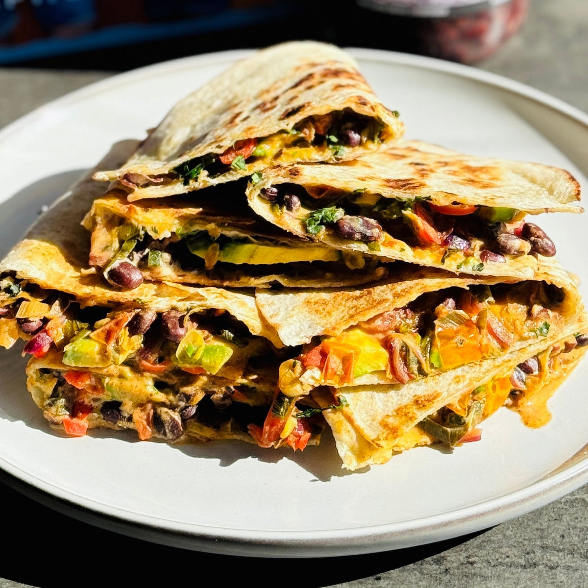 Spiced Black Bean Quesadillas with Cashew-Cream   Spiced Black Bean Quesadillas with Cashew-Cream