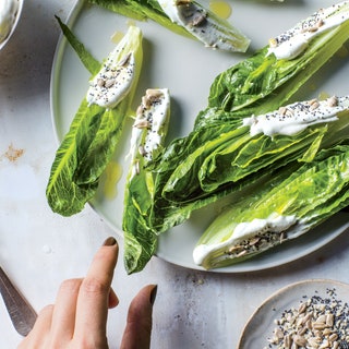 Hand Salad With Buttermilk Grapefruit and Mixed Seeds