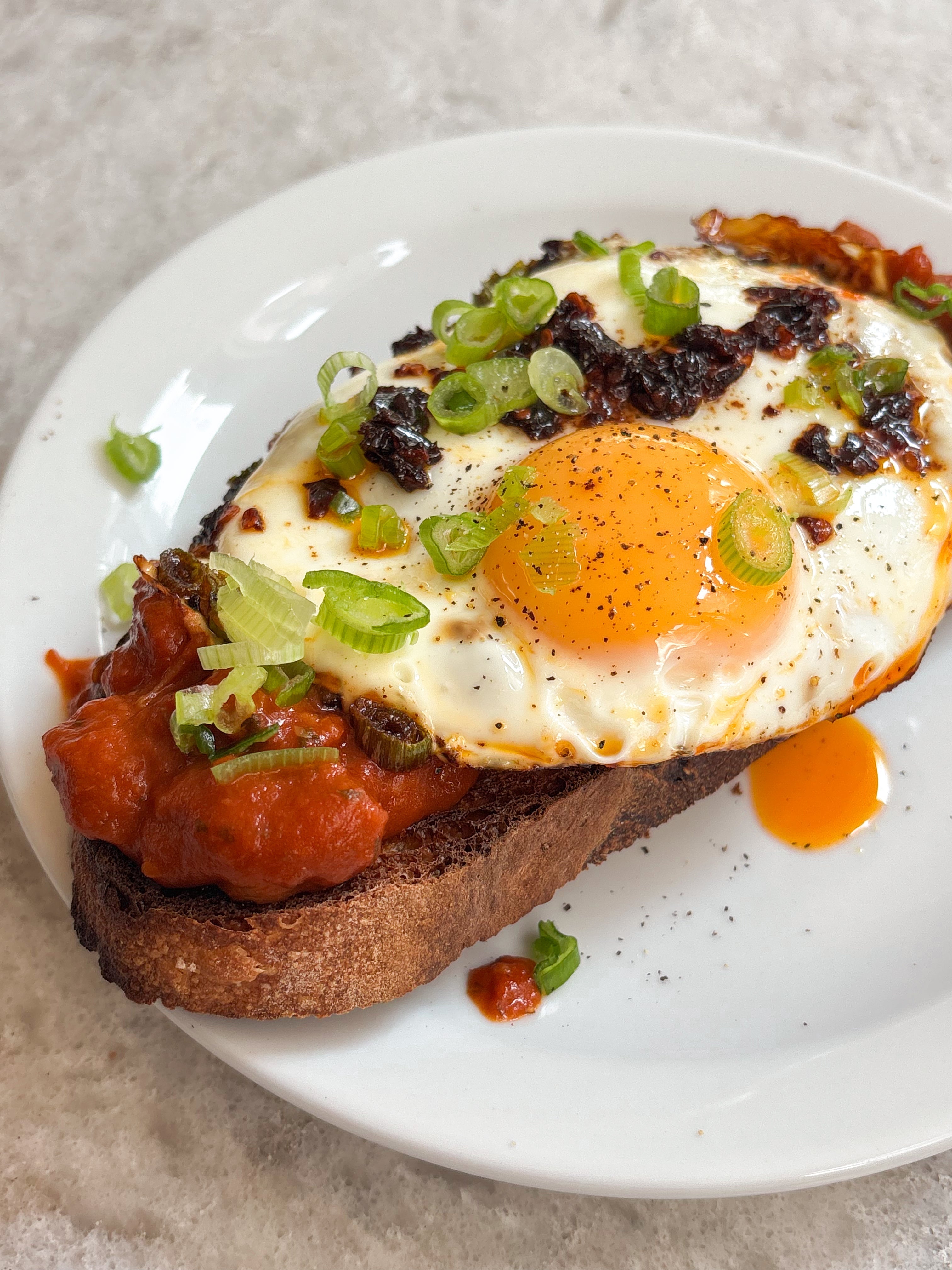 Classic Baked Beans with Crispy Chilli Fried Egg