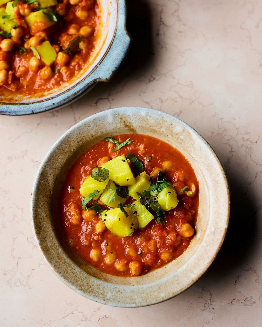 Hot Sauce Chickpeas with Turmeric Potatoes   Hot Sauce Chickpeas with Turmeric Potatoes