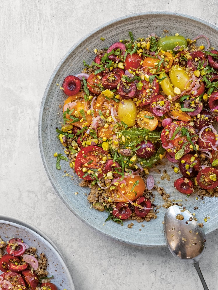 Tomato and Cherry Quinoa With Pistachios